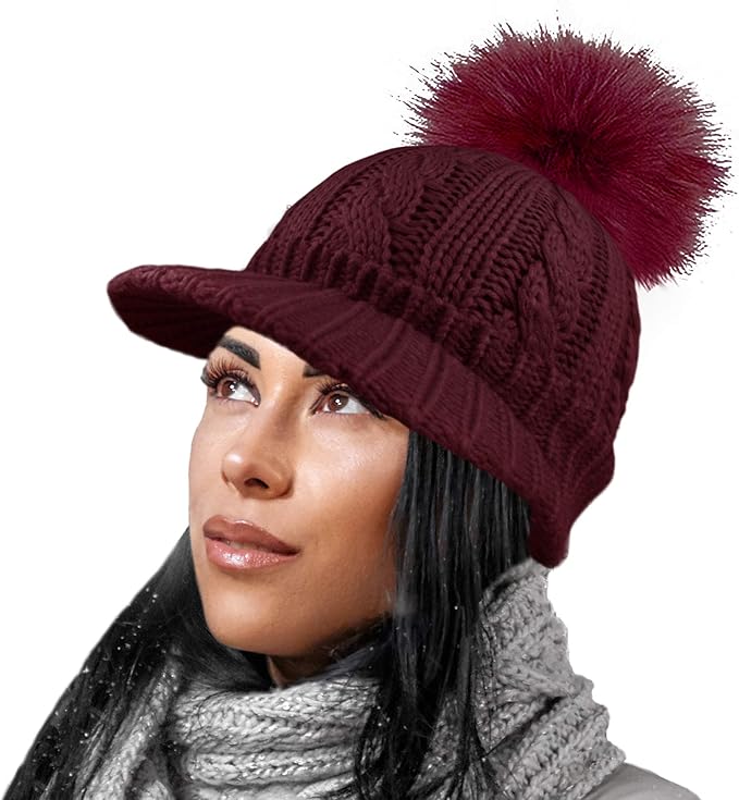 RockJock Damen warme Fleece gefüttert gestrickte Schirmmütze