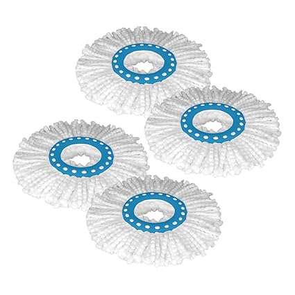 Primeway Pw578Mr_4 Polyester Microfiber Mop Head Refill Set, Blue and White (Pack of 4)