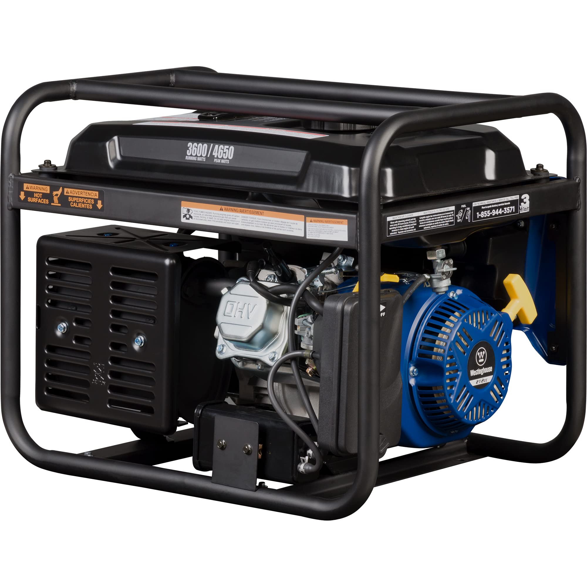 Westinghouse 4650 Peak Watt Portable Generator, RV Ready 30A Outlet, Gas Powered, CO Sensor