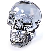 Ornalrist Crystal Plating Black Skull Figurine Halloween Decor | Crystal Skull Figurines, Dead Decor Gifts for Men Women, Glass Skull Head Halloween Ornamen, Day of The Dead Gift Boxed 2.8''