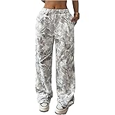 SOLY HUX Girl's Camo Pants Elastic Waist Baggy Wide Leg Y2k Sweatpants with Pockets Casual Streetwear