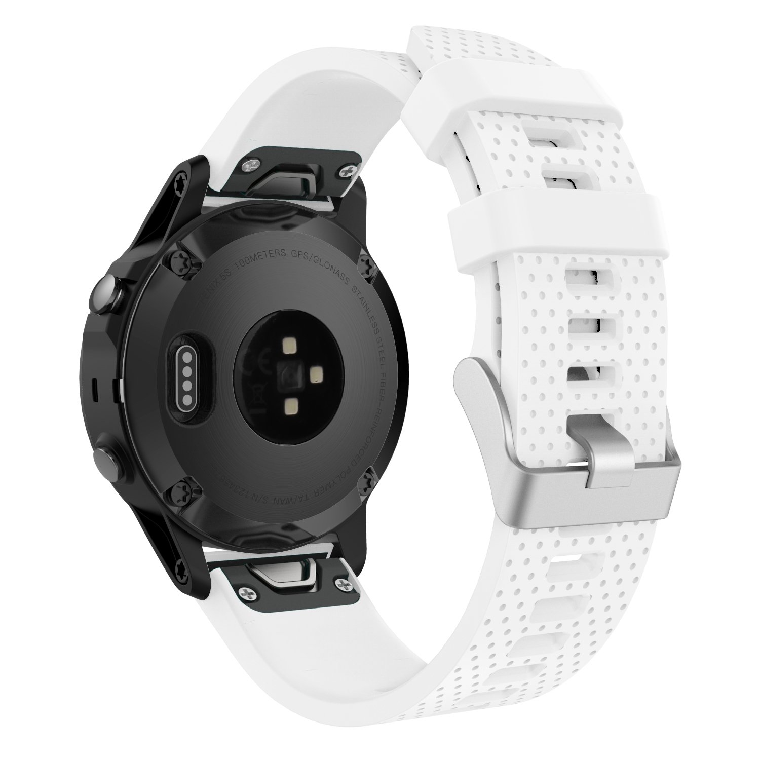 MoKo Strap Compatible with Garmin Fenix 7S/7S Pro/Fenix 6S/6S Pro/Fenix 5S/5S Plus/Instinct 2S/Epix Pro Gen 2 42mm, 20mm Quick Fit Adjustable Soft Silicone Replacement Wristband Watch Band, White