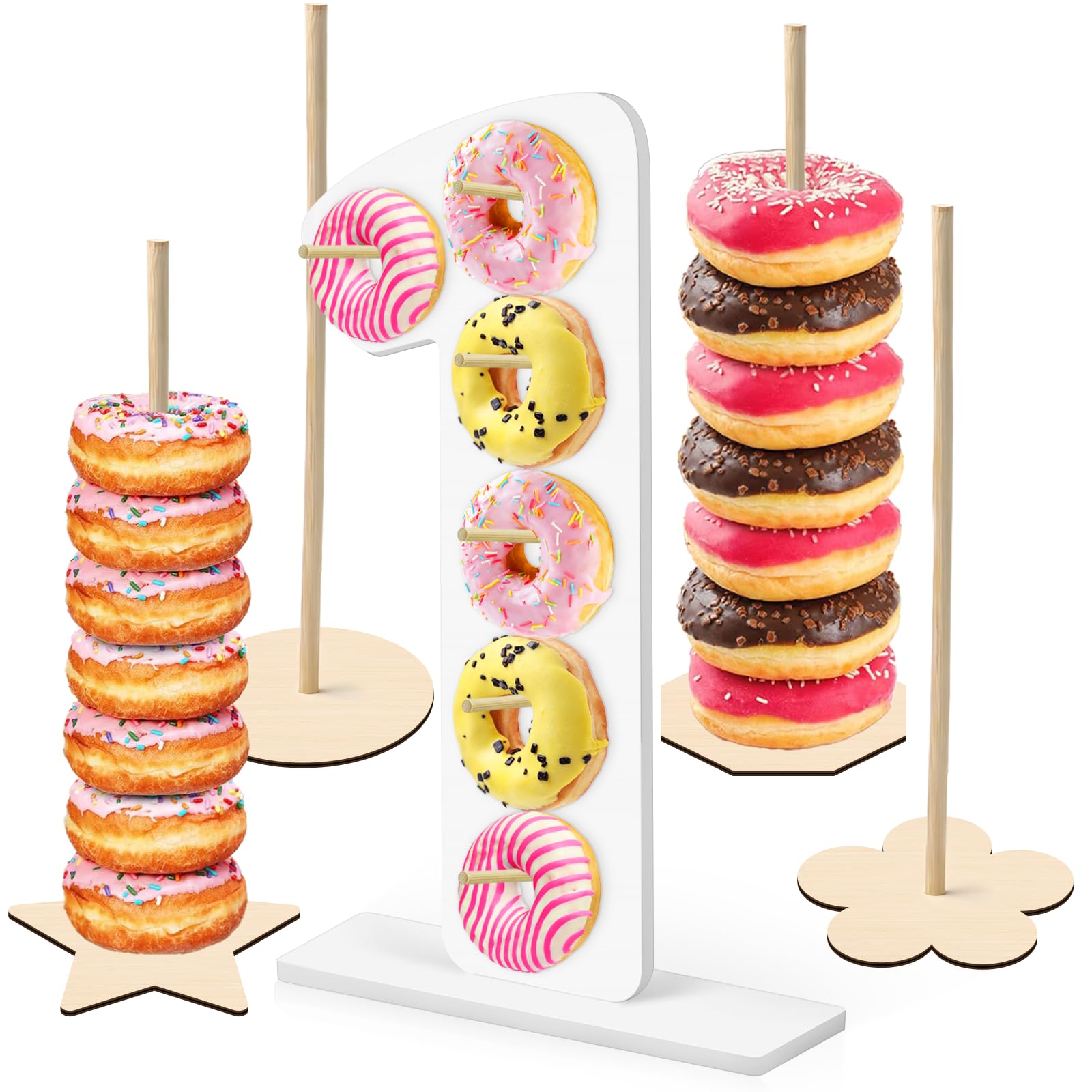 Photo 1 of *Missing pieces* 1 Pcs Doughnut Wall, for Birthday Wedding Baby Shower Party (White number 1)