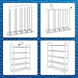 Keplin 5 Tier Shoe Slots Rack Space Saving Organizer 75.5 x 18.5 x 75.5 cm Black view 6