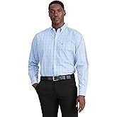 Izod Mens Performance Comfort Long Sleeve Plaid Button Down