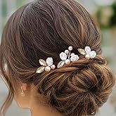 Heread Pearl Hair Pins Silver Hair Accessories Bridal Crystal Wedding Hair Pieces for Brides (Pack of 3)