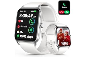 Quican Smart Watches for Women, iOS Android Phones Compatible, Waterproof Fitness Tracker Smartwatches with Call, Alexa Voice, Heart Rate Monitoring, Sleep Tracking, 1.8 Inches (White)