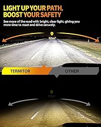 Termitor Upgraded 9007/HB5 Light Bulbs, 50,000LM