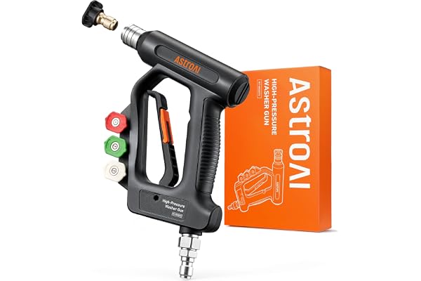 AstroAI Short Pressure Washer Gun with Swivel, Power Washer Gun with 3/8" Quick Connect Inlet & 1/4" Outlet, 4060 PSI, with 4