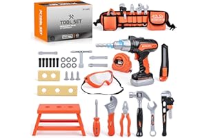 CASRRA Kids Tool Set Toddlers Tool Kit Kid Toddler Tools Belt 3 4 5 Year Old Construction Tools Toys for Boys Birthday Gifts Age 3 4 5