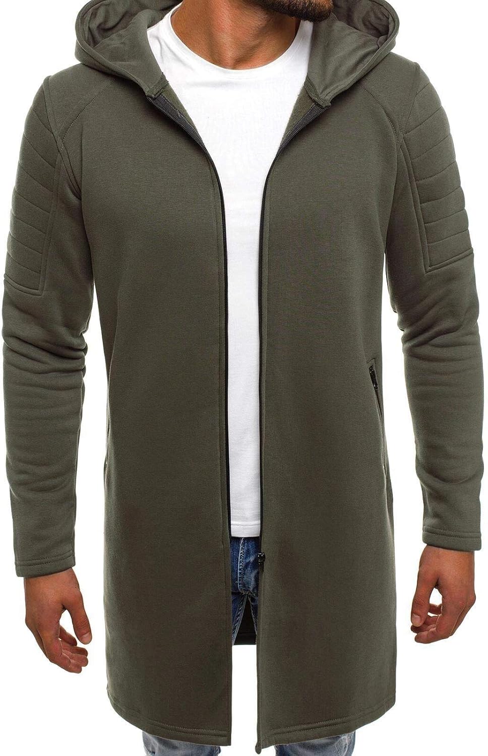 open front hooded sweatshirt