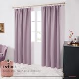 Deconovo Blackout Curtains Pink Lavender 2 Panels 55 x 96 Inches Thermal view 4