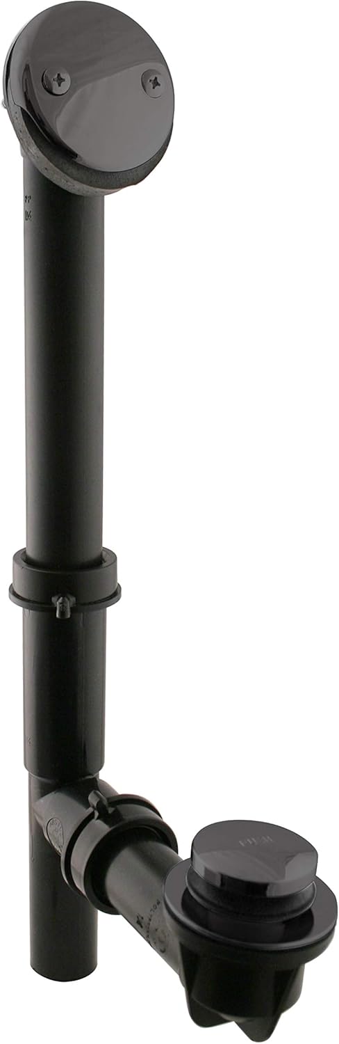 Westbrass 593144-62 Black 1-1/2" Tubular Tip Toe Bath Waste Drain Kit, Matte Black - Bathtubs - 