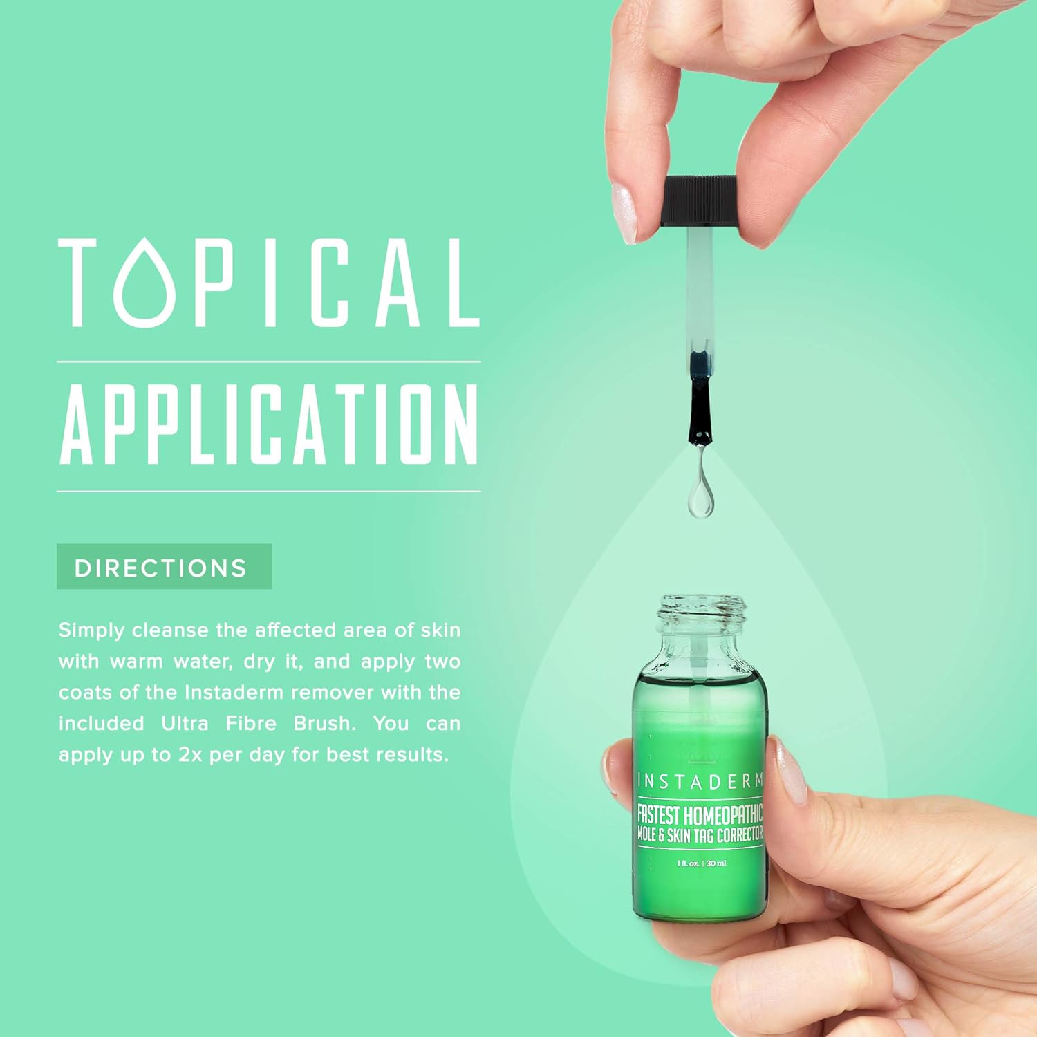 Instaderm Skin Tag Remover and Mole Corrector, Fast Acting Medical-Grade Salicylic Acid with Tea Tree Oil for Skin Tag Removal, Wart Removal, Mole Removal - SkinPro : Beauty