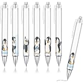 SMQTBDB 6 Pcs Penguin Theme Ballpoint Pens, Cute Animals Gift for Baby Bridal Shower Party, 0.5 mm Black Ink Writing Pen for Office Supplies, Writing Pens with Touch Stylus Tips