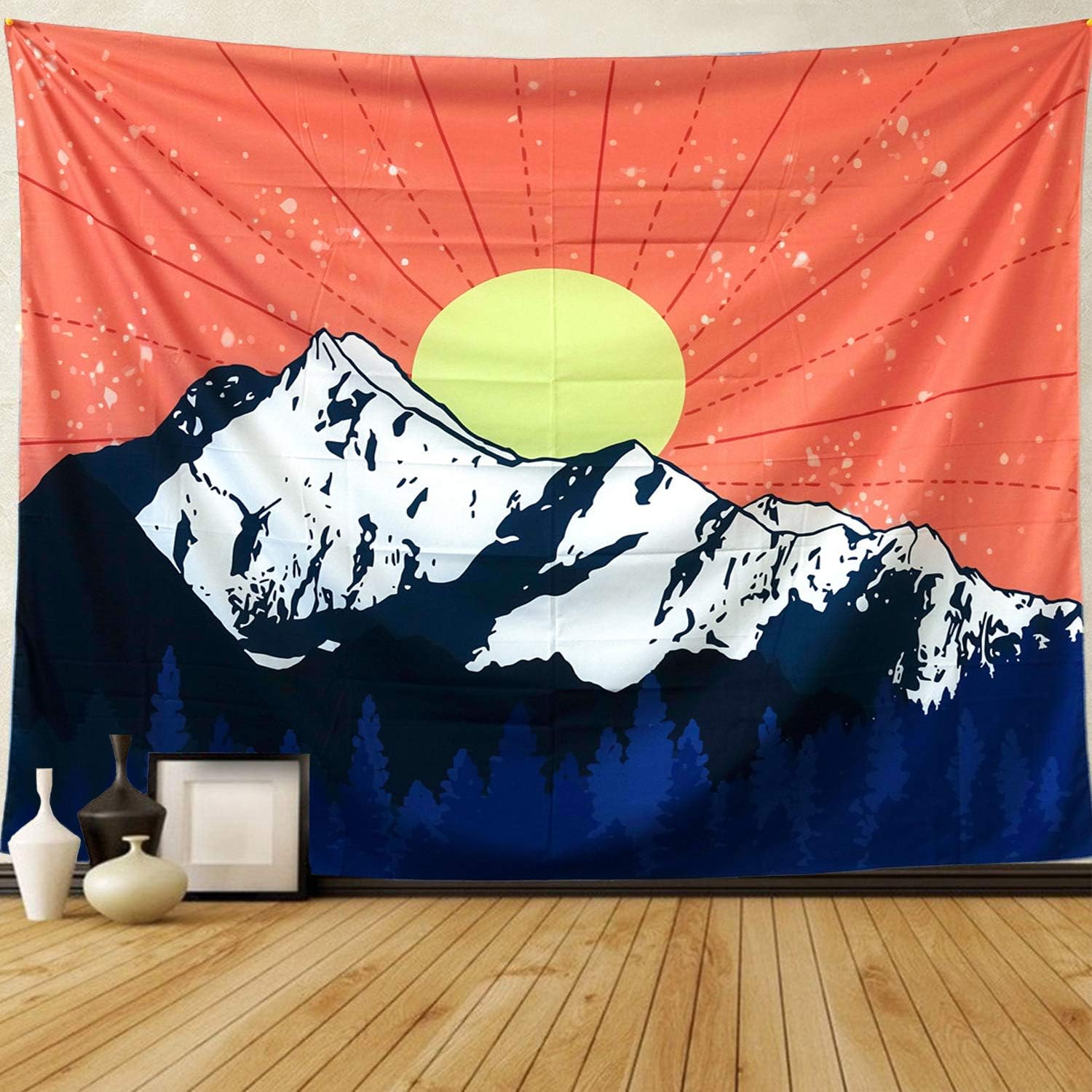 Tapestry Sunrise Snow Mountain Tapestry Forest Trees Tapestry