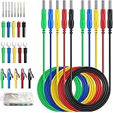 ALLmeter 26-Piece Professional Multimeter Test Leads Kit - 15A/1000V Retractable Shrouded Banana Plug Leads, Includes Back Probing Needles, Alligator Clips & U-Type Forks, with Storage Case
