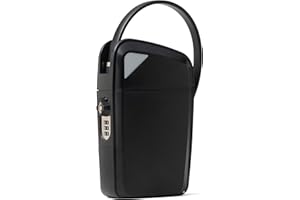 SAFEGO Portable Indoor/Outdoor Lock Box Safe with Key and Combination Access (Compact, Black)