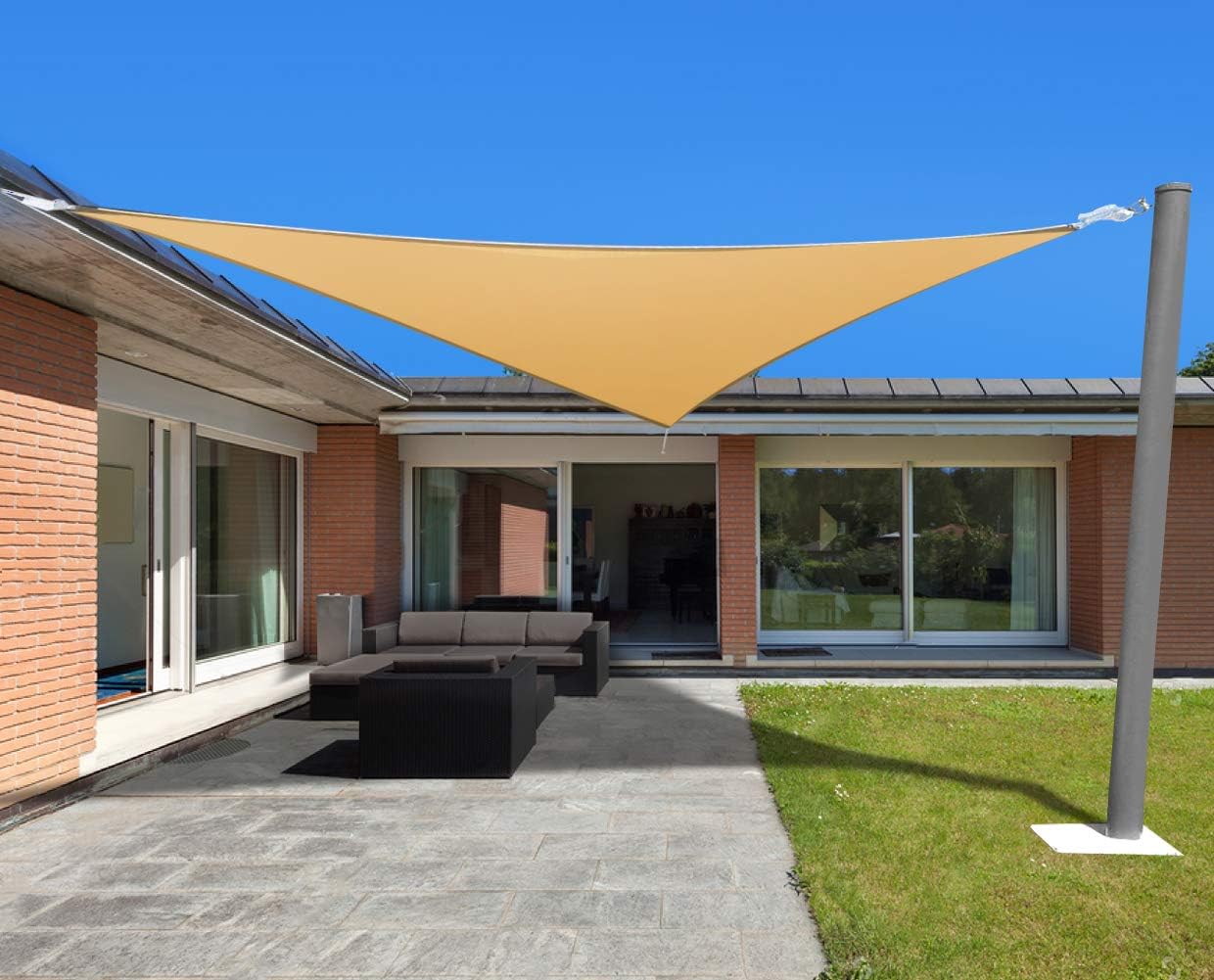 Henkelion Shade Sail Triangle UV Block for Patio Garden Yard Canopy Store Outdoors - 16x16x16 inches