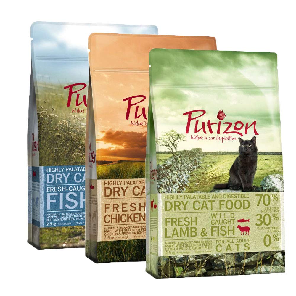 Purizon Adult Dry Cat Food Mixed Pack 3 x 2.5kg Amazon.co.uk Pet