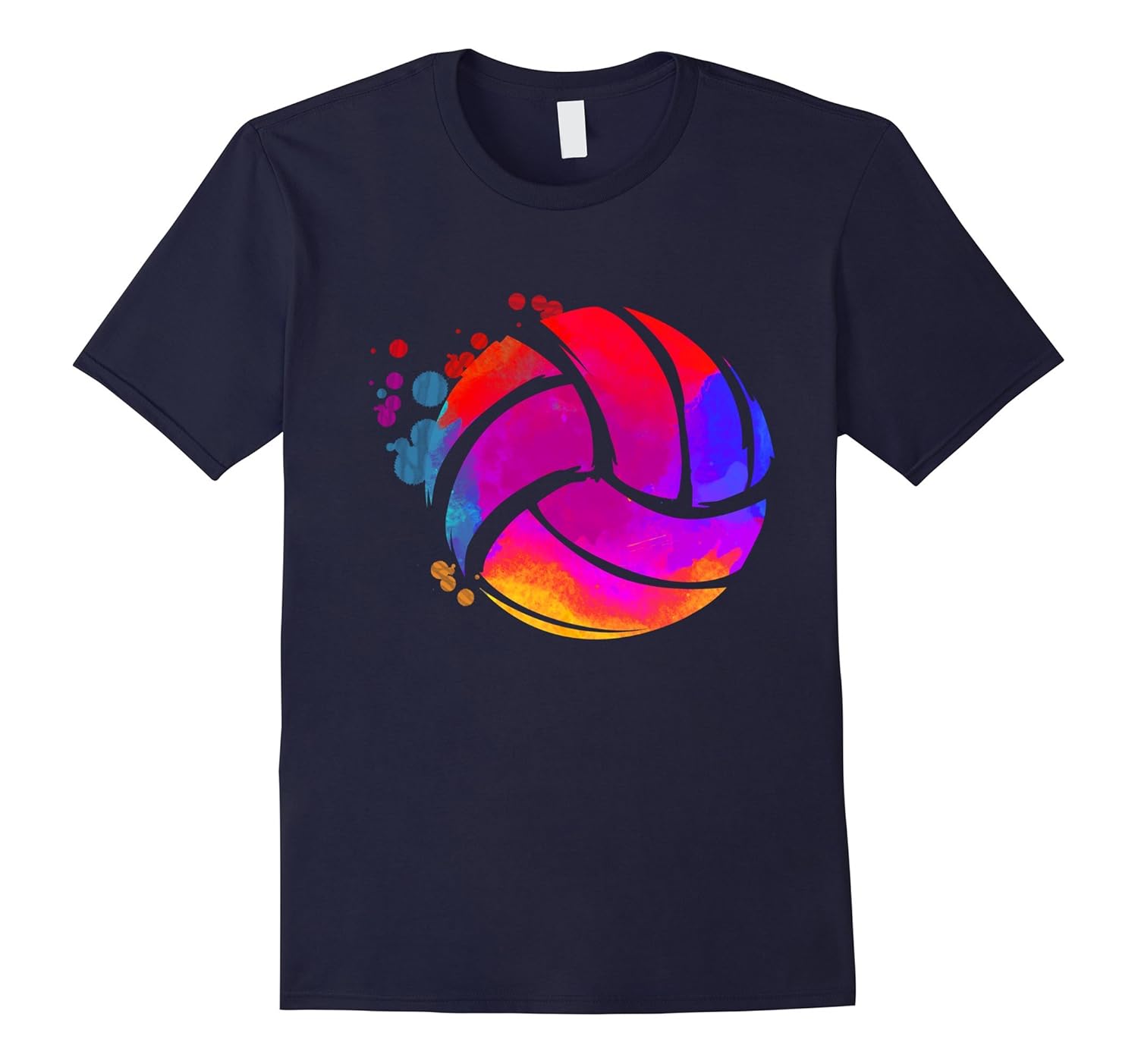 Colorful Volleyball Player Gift Colorsplash T-shirt-Rose