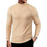 Herberton Mens Mock Turtleneck Shirts Thermal Fleece Stretchy Casual Long Sleeve Undershirt (S-XXL)