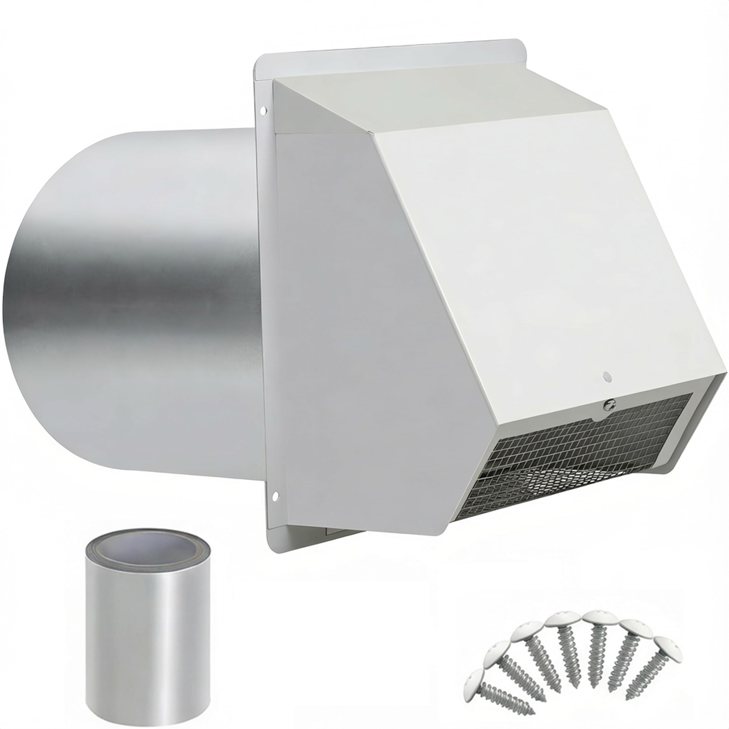 Photo 1 of Pryila 4 Inch Vent Covers for Wall, Galvanized Steel Dryer Vent Cover Outside with Screen, Dryer Vent Wall Plate for Dryer Exhaust Vent, External Extractor for House Ventilation&Outside Air Exhaust