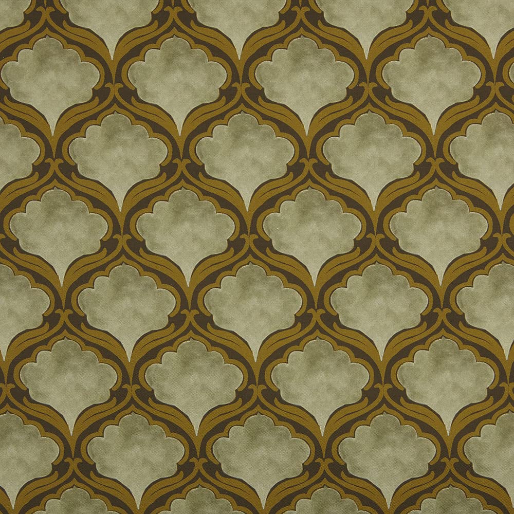 Kt KILOtela - Digital Printed Canvas Duck Fabric, Home Decor, Organic Cotton, Upholstering Furniture, Headboards, Handbags, Drapery, 100 cm Length x 280 cm Width, Geometric Vintage, Brown ─ 1 meter