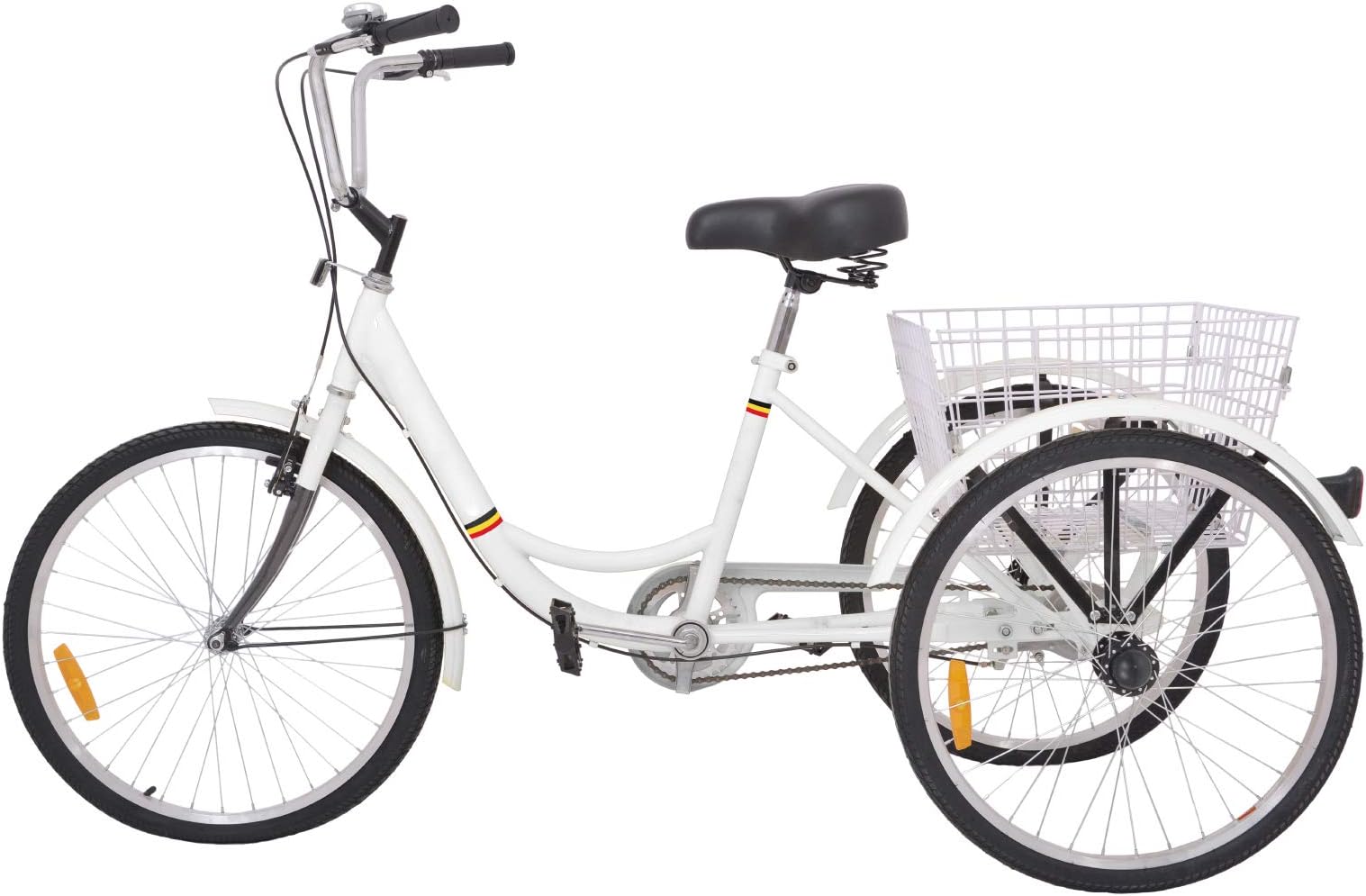 Slsy Adult Tricycles Single Speed, Adult Trikes 20/24 / 26 inch 3 Wheel Bikes, Three-Wheeled Bicycles Cruise Trike with Shopping Basket for Seniors, Women, Men.