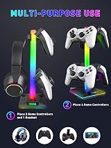 VCOM RGB Headphone Stand Holder with 2 USB 1 Type-C Ports Gaming Desk view 5