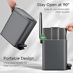 TIPGO Slim Bathroom Trash Can with Lid Soft