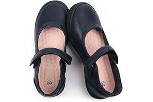 Tobfis Girl's Mary Jane Flats Lightweight School Uniform Shoes Black Dress Shoes (Toddler/Little Kid/Big Kid/Youth)