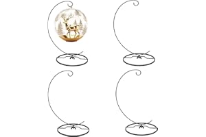 HOHIYA Christmas Ornament Display Stand Holder for Glass Terrarium Air Plant HalloweenTwist Wire 4Pcs 9.5 Inch Black