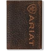 ARIAT Men's Large Logo Bull Hide Leather Trifold Wallet