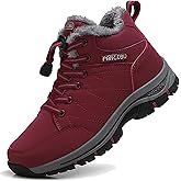 Moodeng Women's Winter Snow Boots Outdoor Hiking Boots Warm Waterproof Ankle Booties for Walking and Anti-Slip