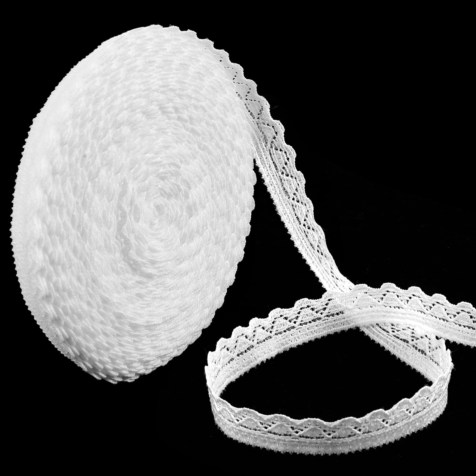 Photo 1 of 1 CM 10 Yards White Lace Trim, Lace Ribbon Crochet Sewing Lace Ribbons for Crafts, Wide Stretchy Lace Trim Elastic Floral Lace for Bridal Wedding Decoration, DIY Sewing Craft, Christmas Package