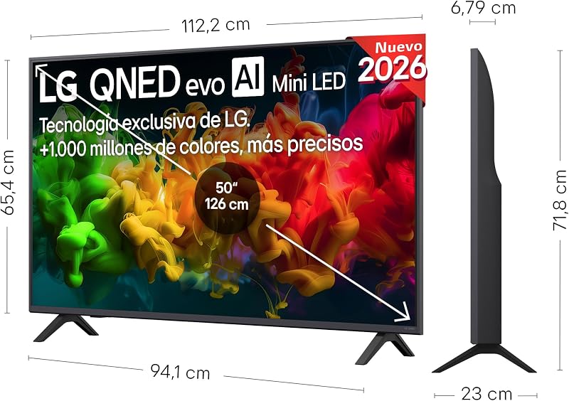 50QNED80B6B - Smart TV QNED EVO AI 50" 4K Sin Reflejos 94%, 2026