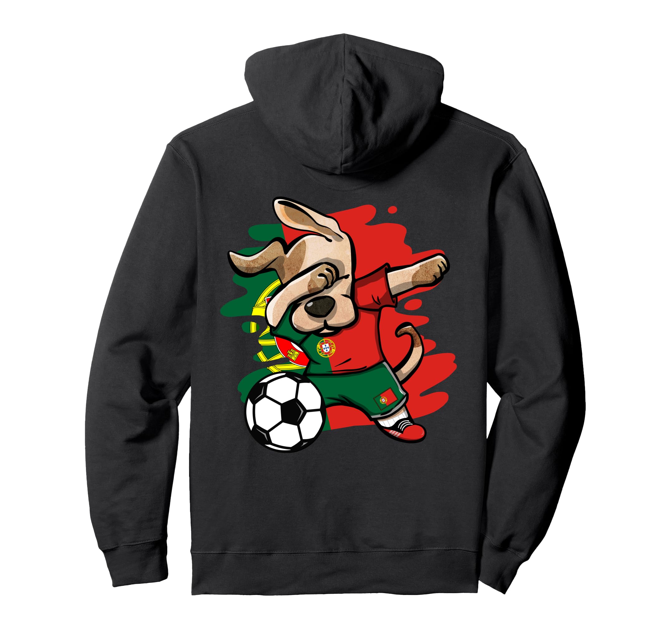 Dabbing Dog Portugal Soccer Fans Jersey Portuguese Football Pullover Hoodie