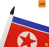 AZ FLAG Set of 10 North Korea Table Flags 5x8 in, 21x14 cm, 10 Flags view 6