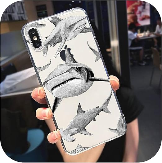 Amazon サメ漫画ホラー動物オーシャンファンダコケカバー電話ケース透明for Iphone 6 7 8 11 12sミニプロxxs Xr Max Plus A10 Iphone7or8 家電 カメラ オンライン通販