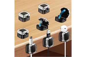 6 Pack Cable Clips Holder, Cord Organizer Cable Management for Desk Cables,Magnetic Cord Holder,Strong Adhesive Wire Organize