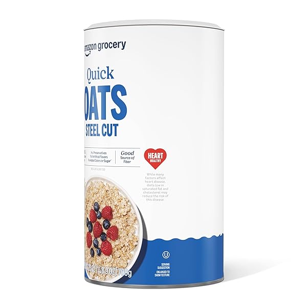AMAZON GROCERY, STEEL CUT QUICK OATS, 25 OZ (PREVIOUSLY HAPPY BELLY, PACKAGING MAY VARY)
