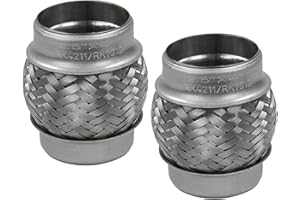 WestMotive, Exhaust Flex Pipe, 2.5"x4" Heavy Duty Stainless Steel Double Braid Flexible Tube, 2 Pack