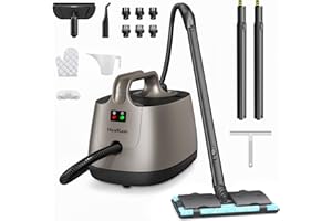 HAWKAM Steam Cleaner for home, 293°F 58 PSI Powerful Multipurpose Steam Mop for Home Use, 50Oz Capacity, Heavy Duty Steamer for Carpets, Handheld Steamers, Floors, Cars, Tiles, Crack Cleaning, Titanium