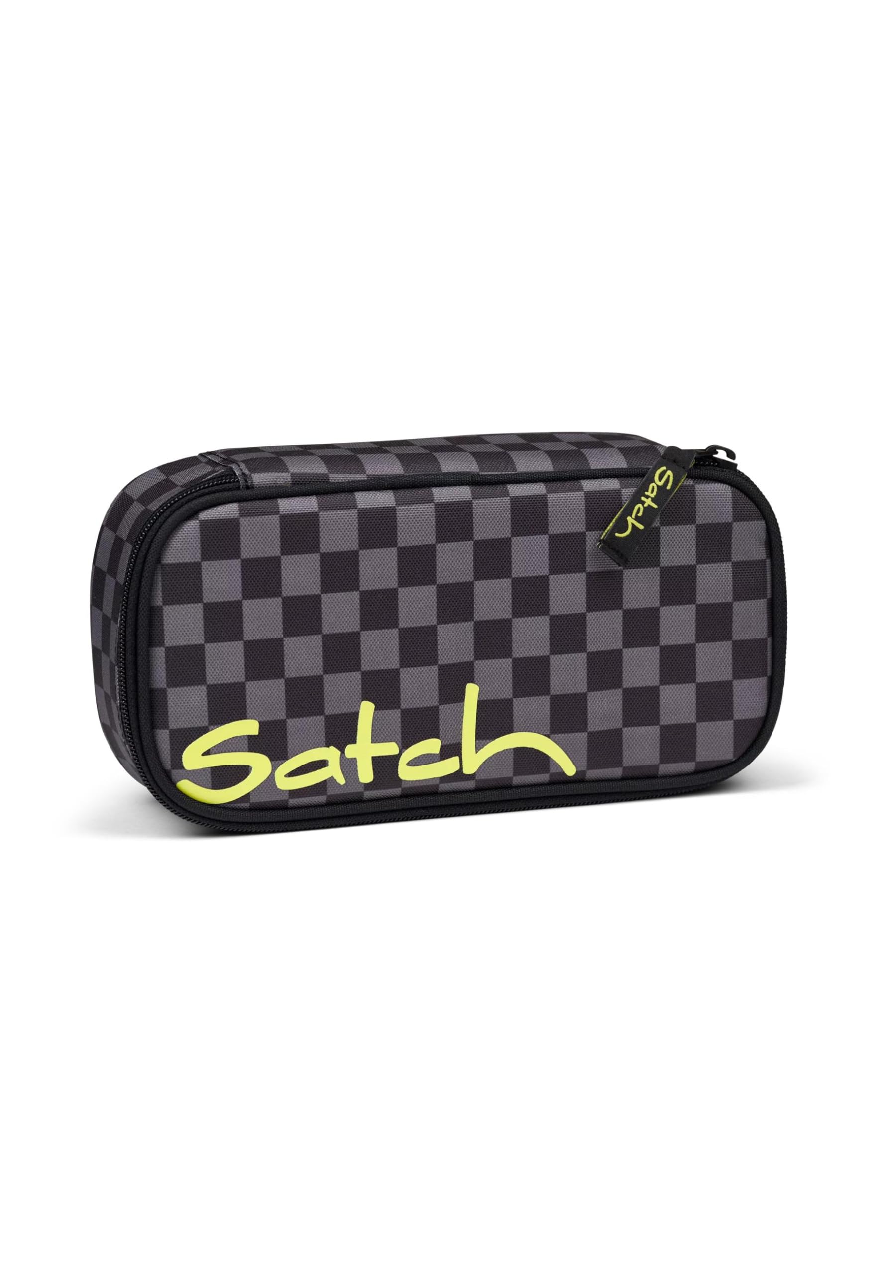 Satch Pencil Case Extra Large with Divider Zip Pocket Pen Holder Set Square Viewing Window for Timetable, Dark Skate - Black, Standard Size, Modern — image 1