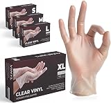 The Real Touch Vinyl Multi-Purpose Gloves Powder Free Extra Strong 100 Box