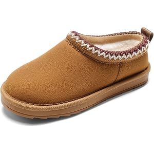DREAM PAIRS Girls Boys Slippers Kids House Shoes | Indoor Outdoor Fuzzy Little Big Kid Slip-on Faux Suede Slipper for Winter