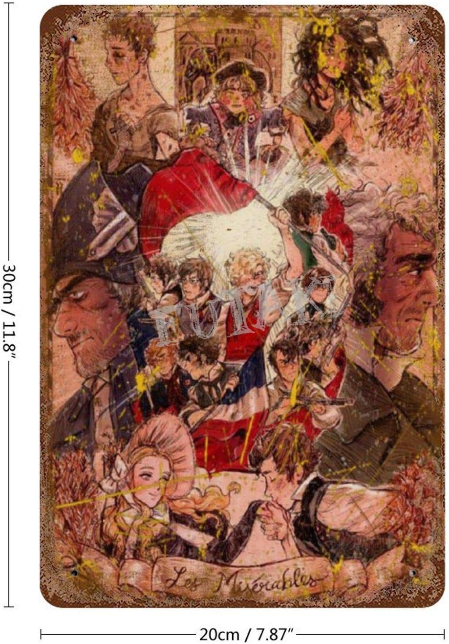 Amazon Co Jp レミゼラブルのイラストさびた錫のサインヴィンテージアルミニウムプラークアートポスター装飾面白い鉄の絵の個性安全標識警告バースクールカフェガレージの寝室に適しています Diy 工具 ガーデン