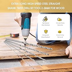 5PCS Extra Long High Speed Steel Drill Bit Sets