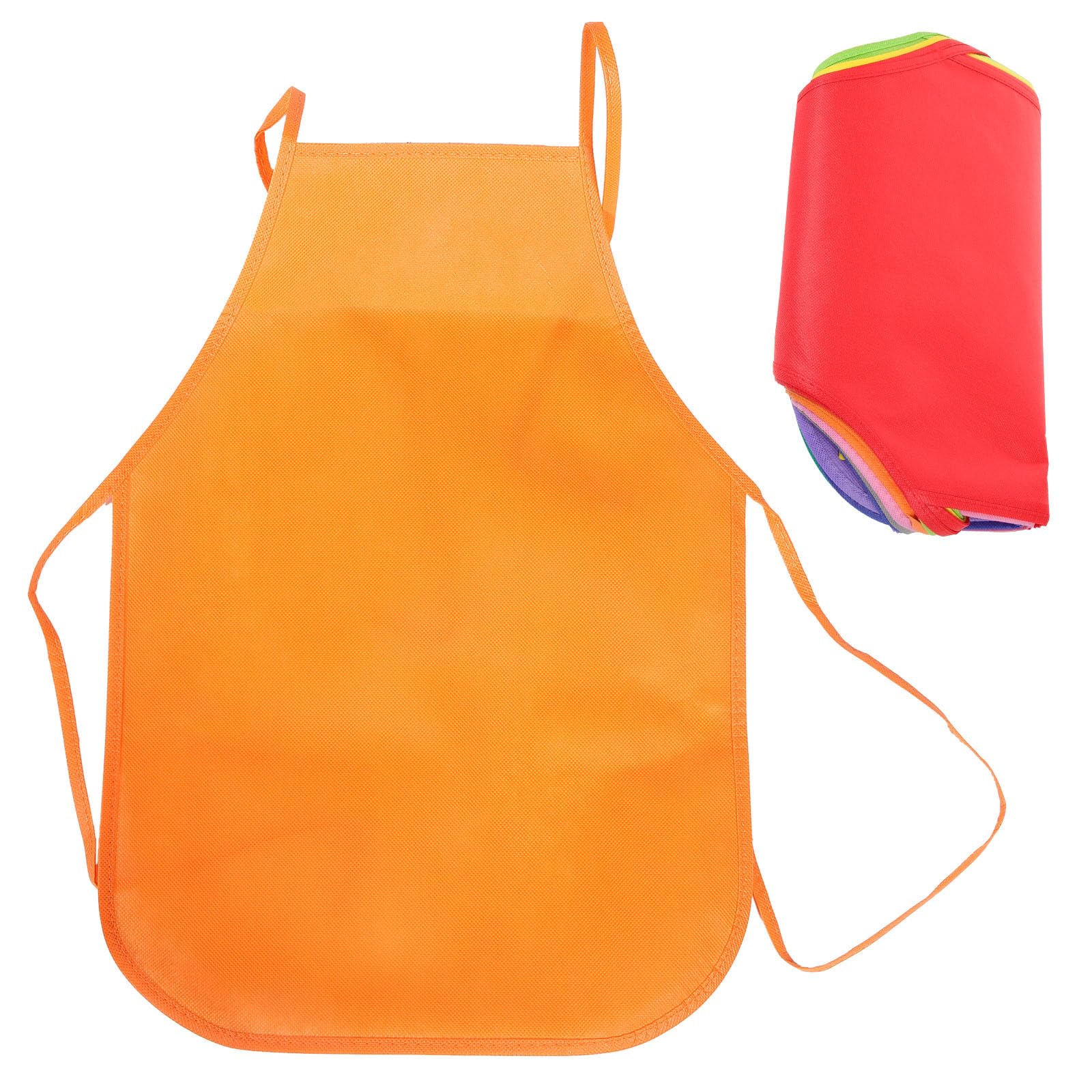 24PCS Kids Disposable Artists Aprons, Non-Woven Fabric Painting Aprons for Crafts, Art Activities, Cooking, Classroom, 12 Assorted Colors,
